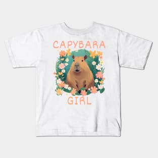 Capybara Girl Kids T-Shirt